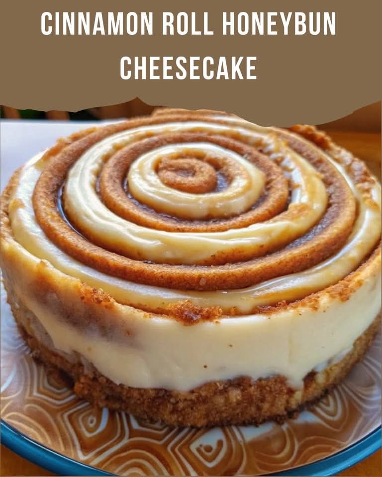 Cinnamon Roll Honeybun Cheesecake – A Gooey, Swirled, Bakery-Style Masterpiece