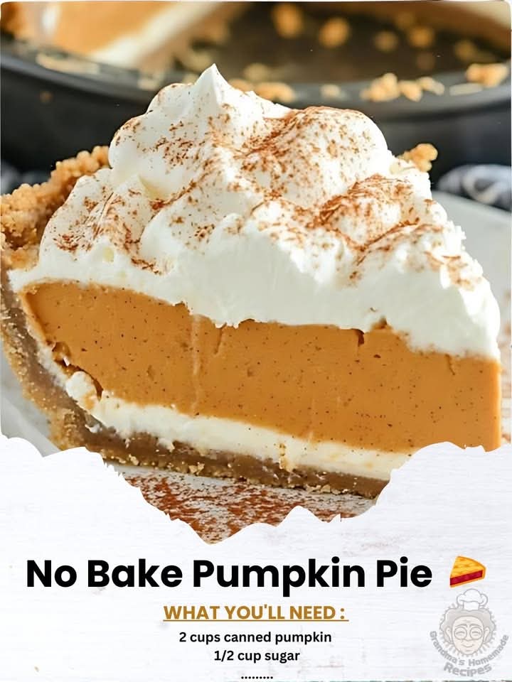 No-Bake Pumpkin Pie – Creamy, Light & Perfect for the Holidays!