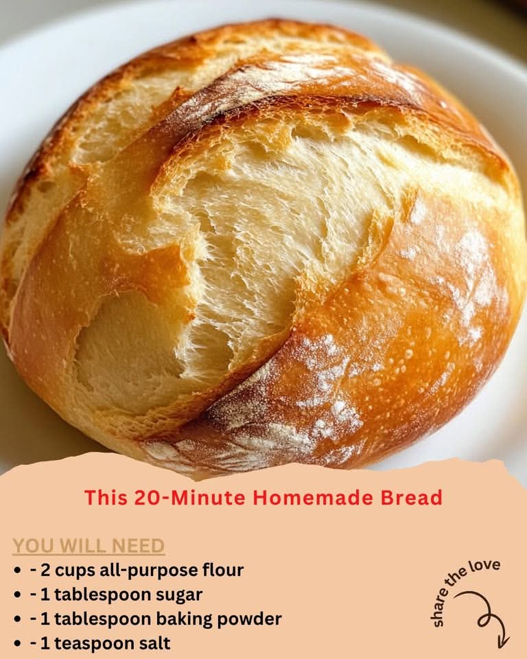 20-Minute Homemade Bread (No Yeast!)