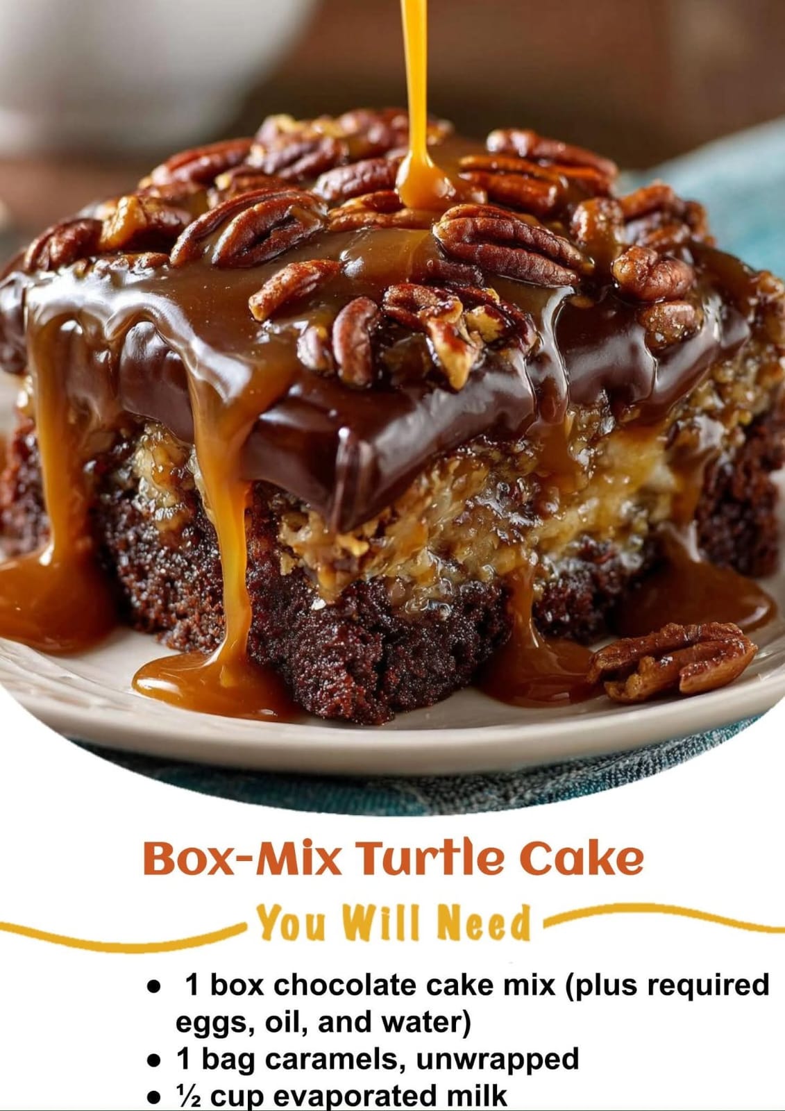 Box-Mix Turtle Cake (Chocolate, Caramel & Pecan Perfection)