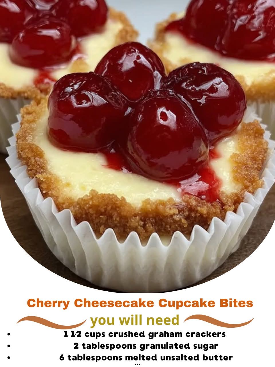Cherry Cheesecake Cupcake Bites
