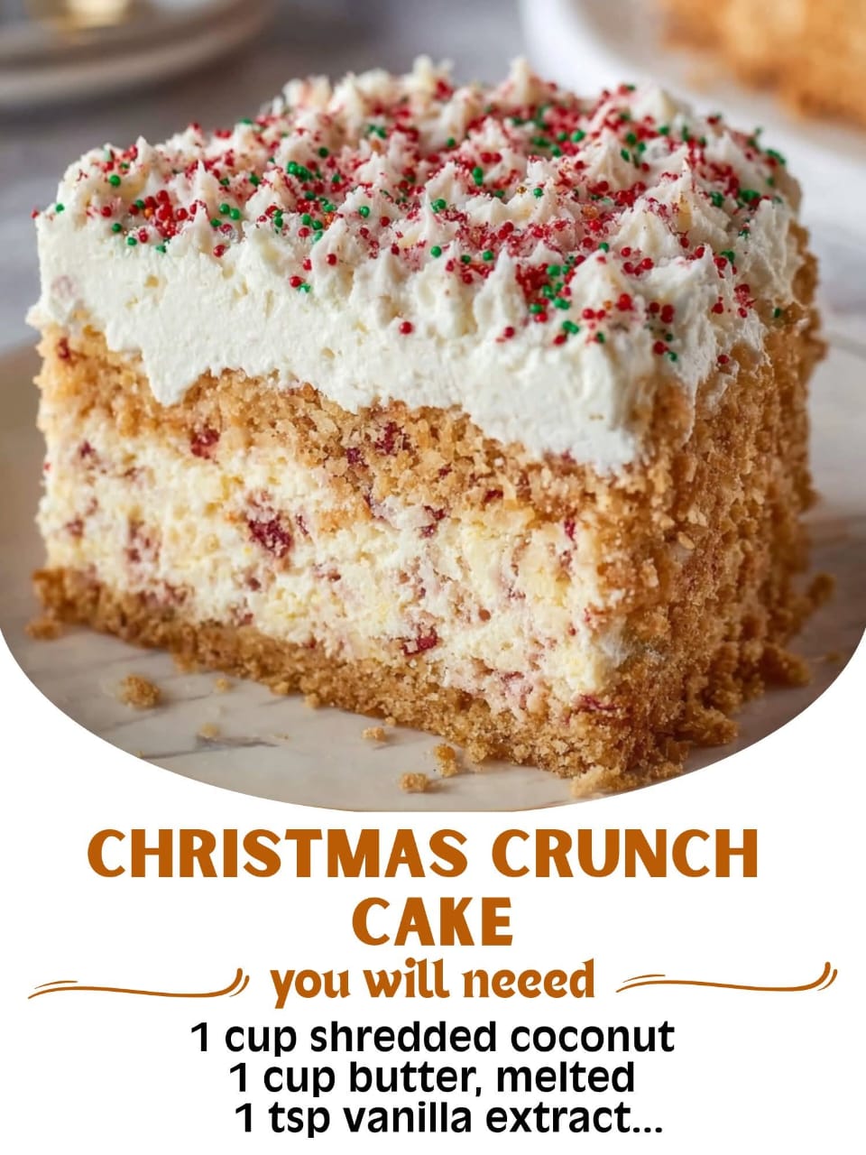 Christmas Crunch CakeA buttery, nutty holiday cake with an irresistible crunchy topping Christmas Crunch Cake