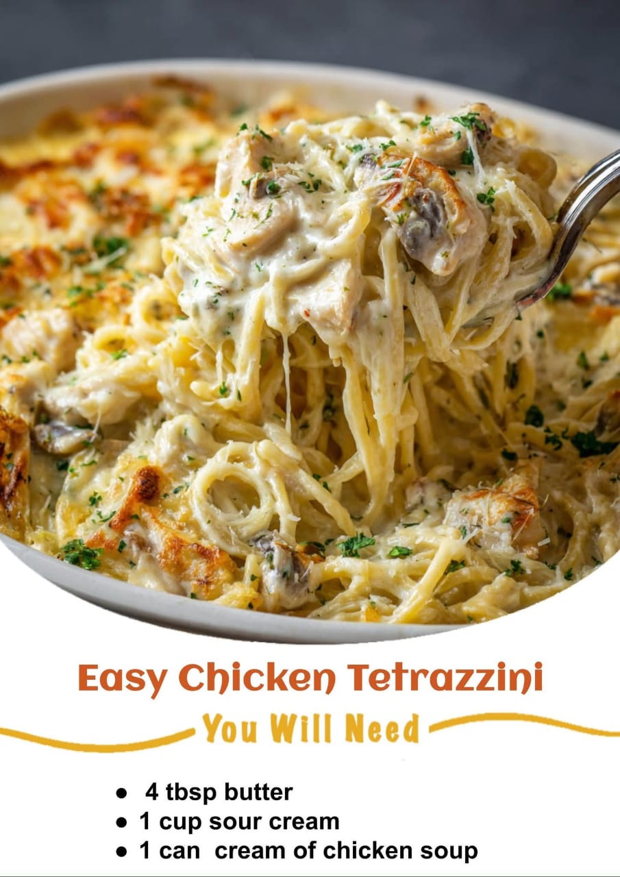 Creamy, Cheesy & Irresistible Chicken Tetrazzini