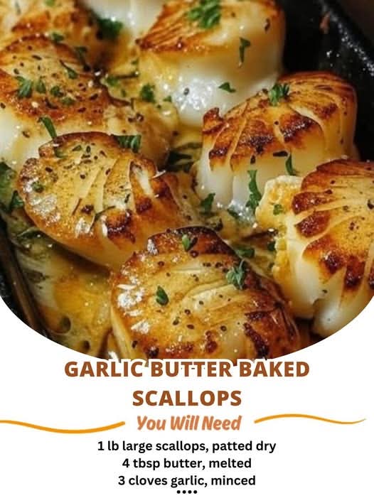 Garlic Butter Baked Scallops