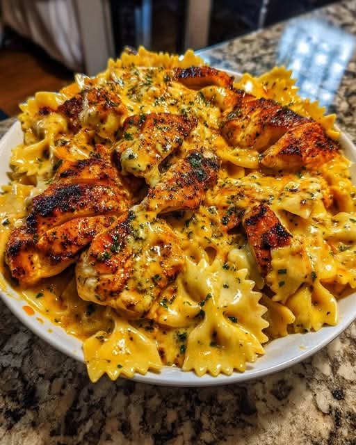 Garlic Butter Chicken Bowties with Mozzarella Cream Sauce – A Rich, Comforting Pasta You’ll Crave!