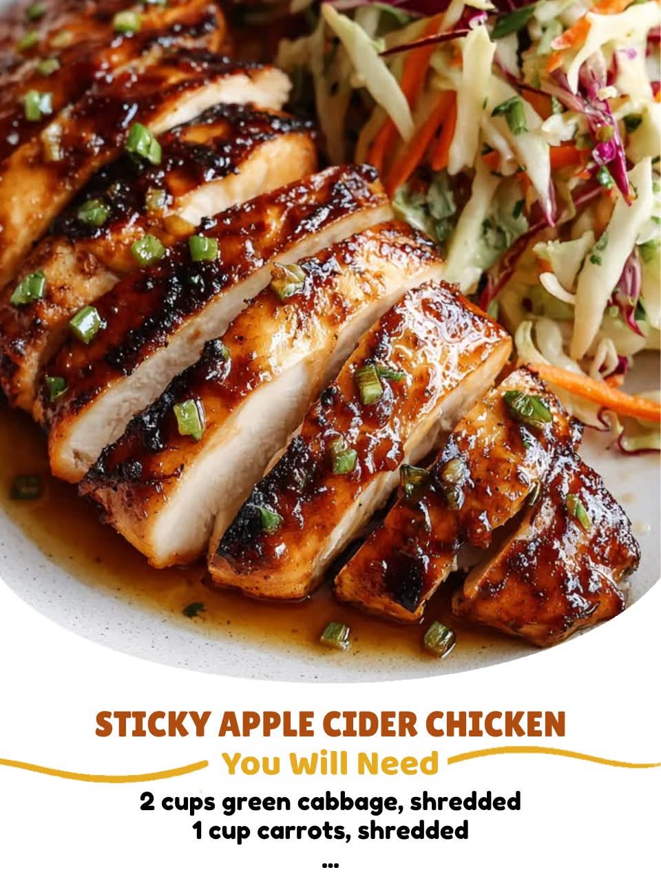 Honey Apple Cider Glazed Chicken with Fresh Apple Slaw