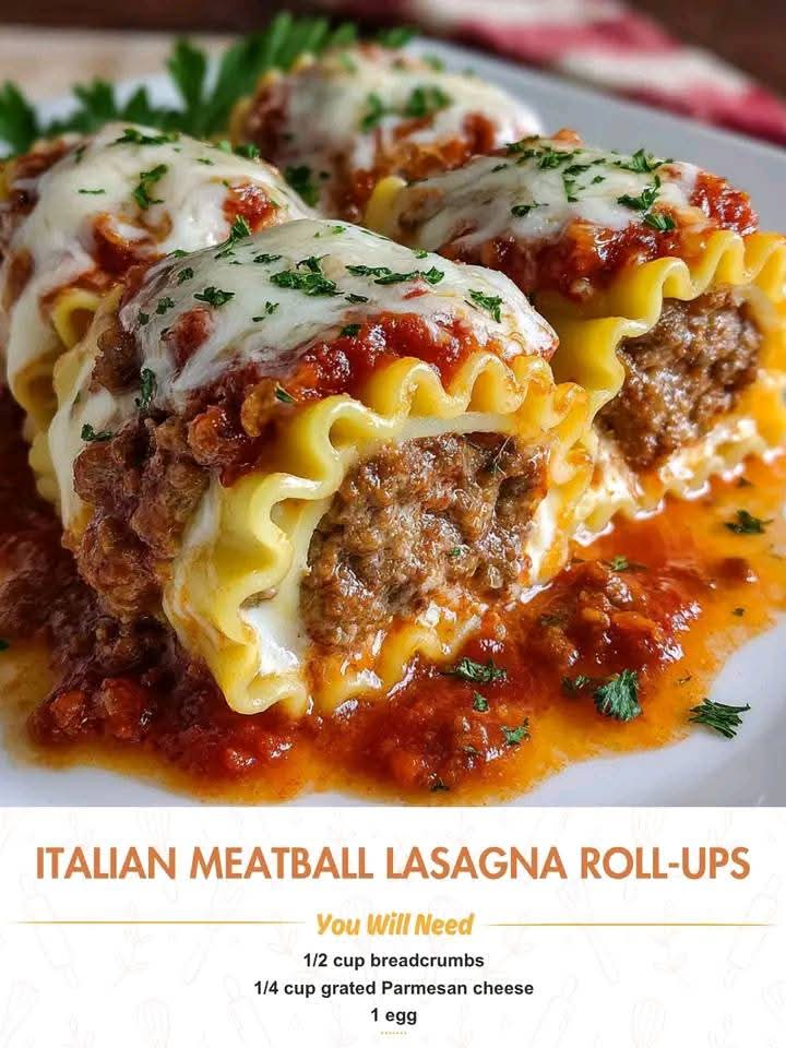 Italian Meatball Lasagna Roll-Ups