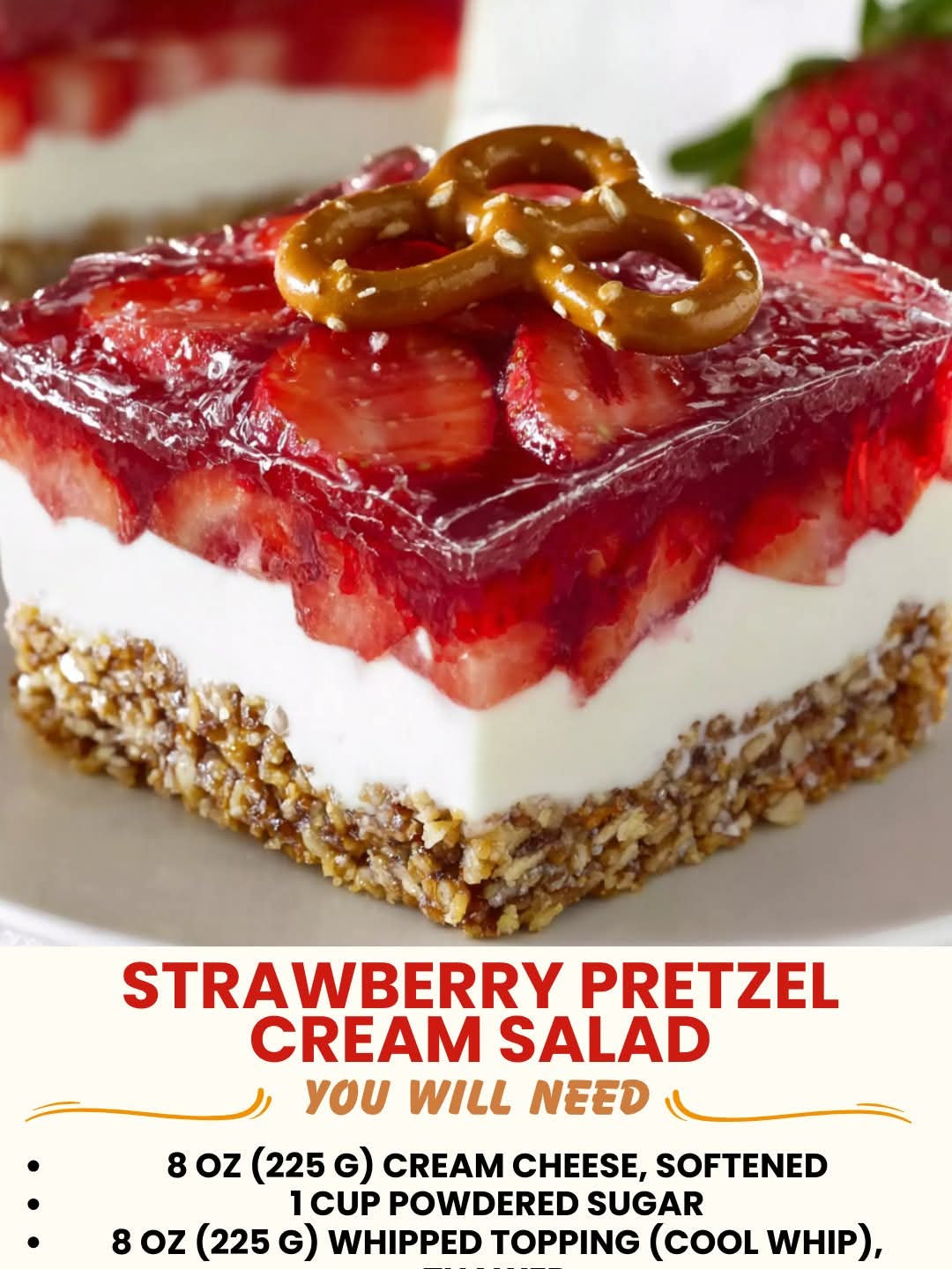 Strawberry Pretzel Cream Salad