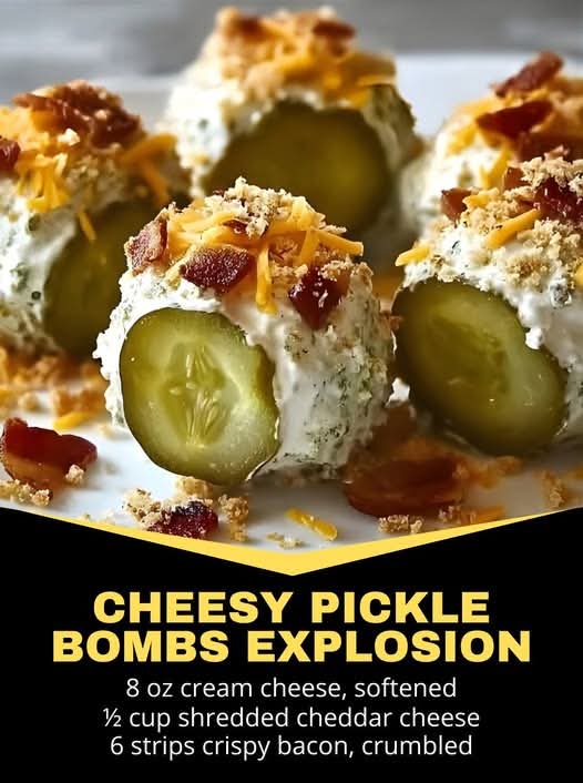 Cheesy Pickle Bombs ExplosionCrunchy, Creamy, Bacon-Wrapped Bliss